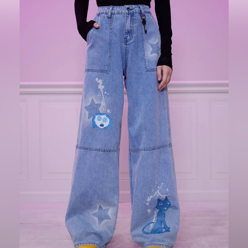 Coraline‎ Spray Paint Wide Leg Jeans Hot Topic